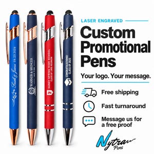 Personalized Engraved Pens - Bulk Orders of Custom Business & Promotional Pens for any Event or Celebration. Add your text or logo!