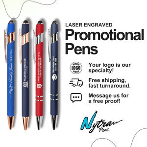 Personalized Engraved Pens - Bulk Orders of Custom Business & Promotional Pens for any Event or Celebration. Add your text or logo!