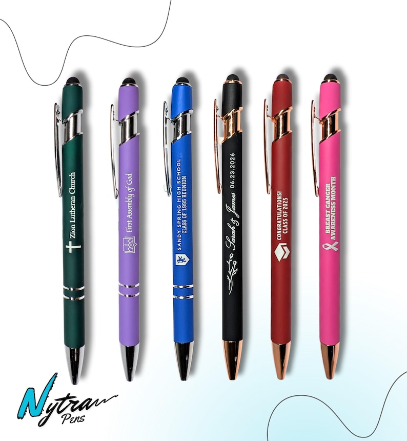 Personalized Engraved Pens - Bulk Orders of Custom Business & Promotional Pens for any Event or Celebration. Add your text or logo! Bild 9