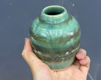 Green Ancient look Ceramic Pottery vase