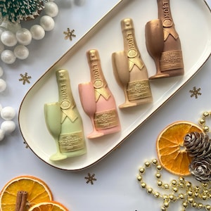 Belgian chocolate champagne 3 psc  DIY chocolate Christmas treats Handmade belgian chocolate Christmas chocolate Christmas gift Chocolate