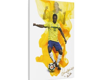 Ronaldinho Wall Art, Brazil Poster, Soccer Wall Arts, Man Cave Decore, Sports Kids Decor
