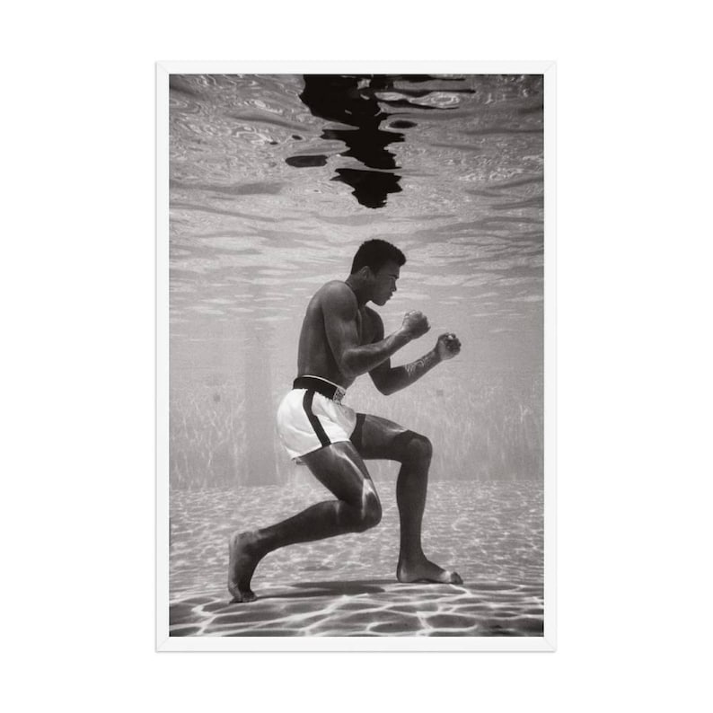 Muhammad Ali Underwater Boxing Art, Vintage Sports Poster image 2