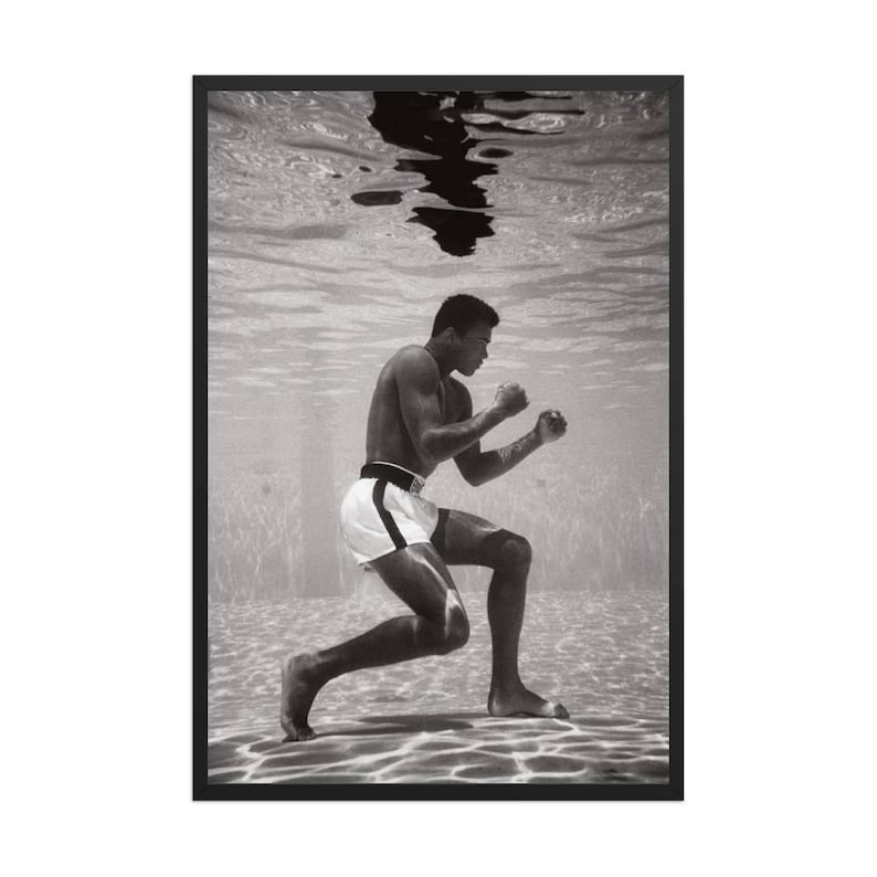 Muhammad Ali Underwater Boxing Art, Vintage Sports Poster image 1