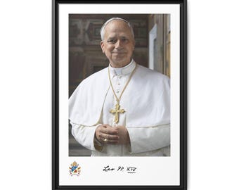 Pope Leo XIV Art, Pope Portrait Artwork, Christian Religious Decor