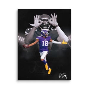 Justin Jefferson Poster - Football Poster, Minnesota Vikings, NFL, Justin Jefferson, Griddy, Sports Framed Print, Sports Gift, Man Cave Gift