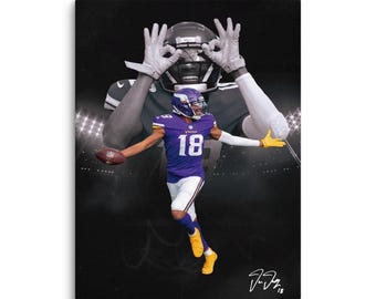 Justin Jefferson, Jefferson Vikings, Minnesota Vike, Wall Art NFL, Footbal Poster