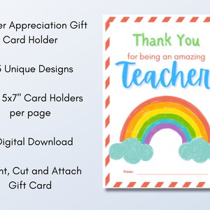 Teacher Appreciation Gift Card Holder, Teacher Gift Card Holder ...