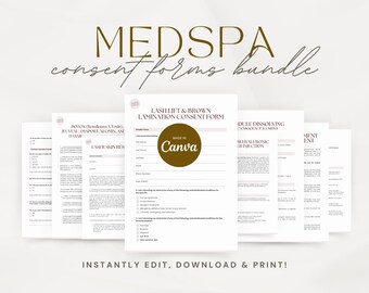 Editable Medspa Consent Forms, Client Information, Neurotoxin, Dermal Fillers, Microneedling, Peels, etc.