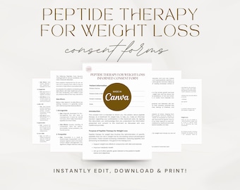 Edytowalny formularz zgody na terapię peptydową w celu utraty wagi