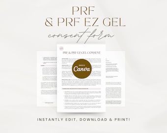 Edytowalny formularz zgody na leczenie PRF (fibryna bogatopłytkowa) i PRF EZ Gel