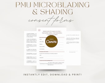 Editable Permanent Makeup (PMU) Microblading & Shading Consent Form