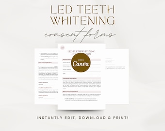 Edytowalny formularz zgody na wybielanie zębów LED