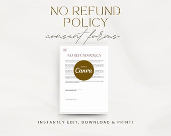 Edytowalny formularz zgody Medspa na brak zasad zwrotu pieniędzy