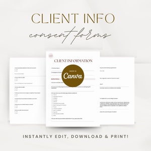 Editable Client Intake & Health History Form