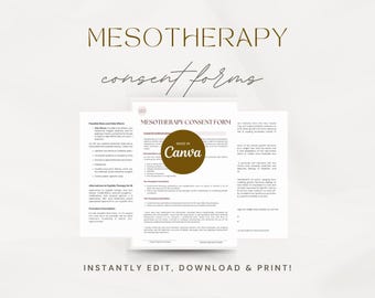 Edytowalny formularz zgody na zabieg mezoterapii iniekcyjnej w twarzy