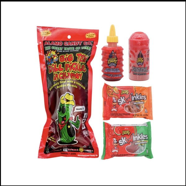 Alamo Candy Chamoy Flavored Pickle Pack Kit