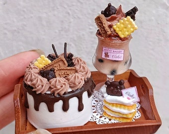 Miniature cakes Handmade cakes Miniature food toys 1:12 Miniature clay Handmade clay