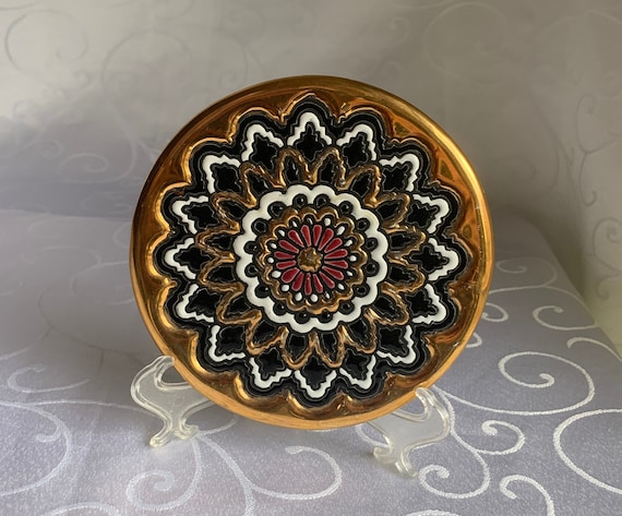 Handmade, Hand-painted Cearco Wall Plate, 24 Kt Gold - Etsy