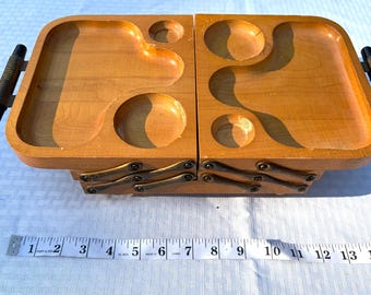 Karoff Wooden Snack Tray- VINTAGE