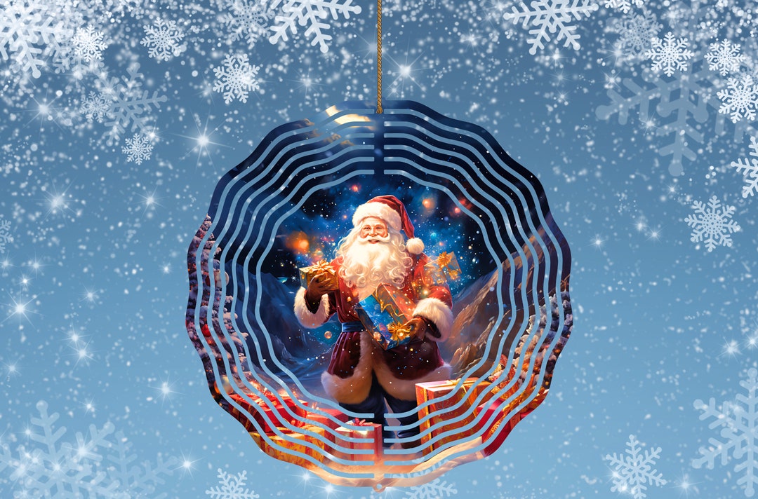 Christmas Santa Wind Spinner Sublimation Design, Santa Claus PNG ...
