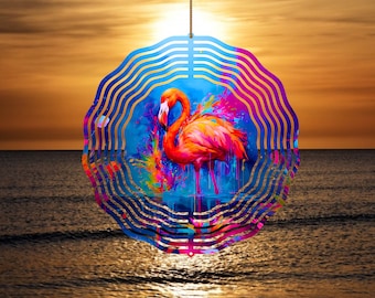 Flamingo Wind Spinner Sublimation Design Flamingo PNG Sublimation Template for Wind Spinner, Digital Download, DIY Crafts for Flamingo Decor