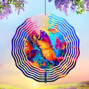 Butterfly Wind Spinner Sublimation Design Butterfly PNG Sublimation Template for Wind Spinner, Digital Download, DIY Crafts