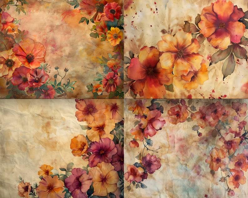 Fall Backgrounds Junk Journal Printable Pages, Seamless Patterns ...