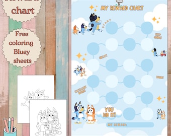 Bluey Potty Chart Printable Bluey Kids Behavior Chart Instant Download Sticker Chart Toddler Chore Chart  Potty Training Chart  Motivation
