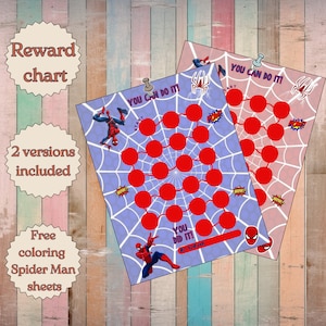 Spider Man Chart Printable Bluey Kids Behavior Chart Instant Download Sticker Chart Toddler Chore Chart  Potty Training Chart  Motivation