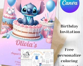 Stitch Birthday Invitation Stitch and Lilo Birthday Print or Share Stitch Birthday Invitation Invite for Teens and Invite Digital Invitation