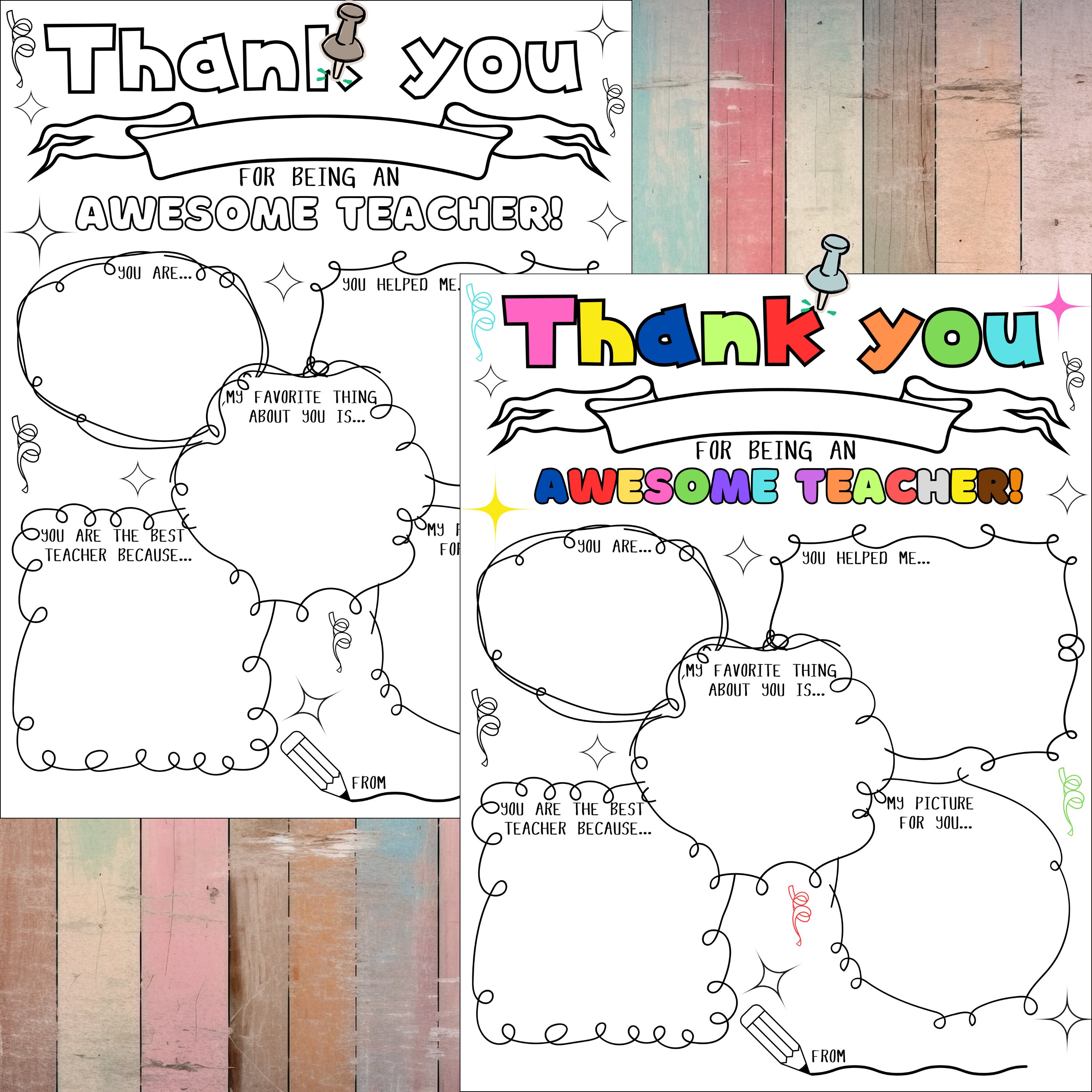 Thank You Coloring Page Teacher Appreciation Week Printable Teacher ...