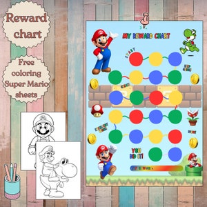 Tableau des récompenses Super Mario pour enfants Tableau des tâches ménagères Tableau des comportements Tableau des tâches ménagères quotidiennes Tableau des autocollants pour enfants Tableau des entraînements Motivation