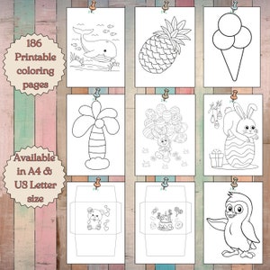 Bundle 186 Printable Coloring Pages For Kids Coloring Book  Preschool Kindergarten Homeschool Printable Toddlers Preschoolers Coloring Page