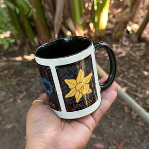 Caneca de tarô de flor, caneca de flor, caneca de café, caneca de dois tons