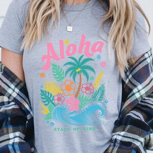 Chemise d'été Aloha, t-shirt Aloha Hawaii, t-shirt Summer Vibes, chemise d'été pour filles plage, t-shirt de vacances à Hawaï, t-shirt d'été pour filles