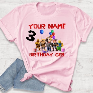 Custom Roblox Birthday Shirt, Gamer Shirt, Gift for Kids, Video Game Birthday, Roblox Tee, Game Lover Gift, Video Game Matching Birthday