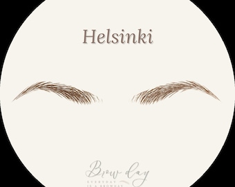 Eyebrow Stickers - SAME SIZE - Helsinki - Small - All the brows in the same size - Brown
