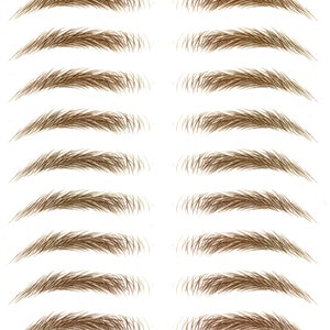 Puede incluir: Diez pares de plantillas de cejas marrones, etiquetadas como "Stockholm-Large-Brown". Las plantillas est&aacute;n dispuestas en dos columnas de cinco. El texto "www.brow-day.se" aparece en la parte inferior de la imagen.