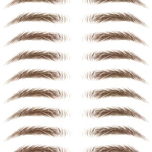 Puede incluir: Diez pares de plantillas para cejas de color marr&oacute;n oscuro, etiquetadas como "Stockholm-Large-Dark Brown". Las plantillas est&aacute;n dispuestas en dos columnas de cinco, sobre un fondo blanco. El texto "Brow Day" est&aacute; en la parte superior de la imagen, con el lema "Everyday is a Browday". La direcci&oacute;n del sitio web "www.brow-day.se" est&aacute; en la parte inferior de la imagen.