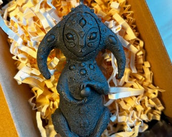 Vela de cera de abelha Mystical Moon Cat | Decoração para casa