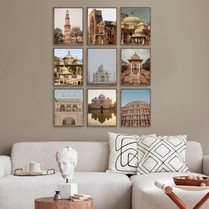 Lot de 30 photographies imprimables en Inde, galerie de voyages en Inde, architecture indienne, paysage urbain et estampes d'art de temple, art mural Taj Mahal et Inde