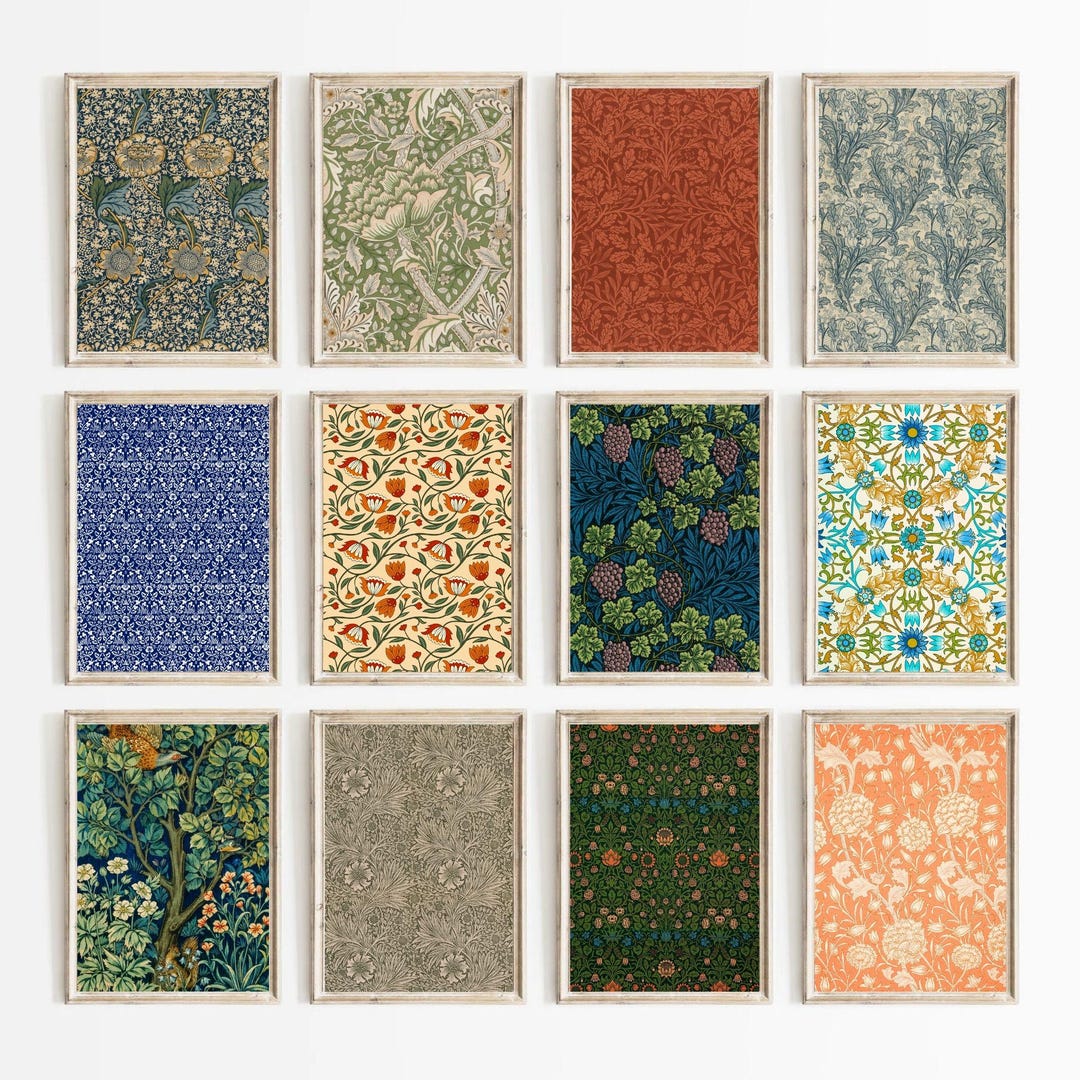 William Morris Prints Set: Art Nouveau Botanical Gallery Wall (digital ...