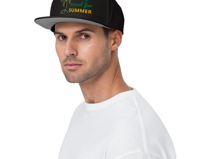 In The Mood For Summer Snapback Hat – Beach Vibes Flat-Brim Cap, Unisex Adjustable Summer