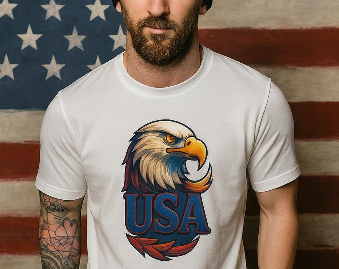 Bald Eagle USA Unisex T-Shirt | Patriotic Graphic Tee | American Pride Shirt | Freedom and Liberty Top | Veteran Gift