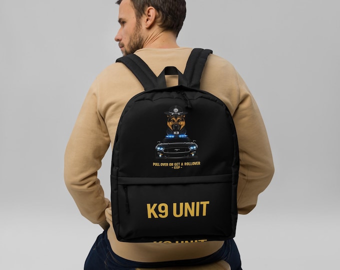 K9 Unit GSP Kids Police Backpack | Mustang Patrol Car School Bag with Laptop Pocket