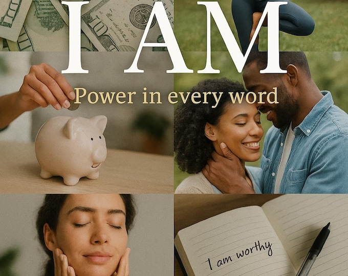 I AM 30‑Day Affirmation Card Deck for Self‑Growth & Positivity | Flash Cards | Self Esteem | Self Care Gift | Self Love | Wealth | Health