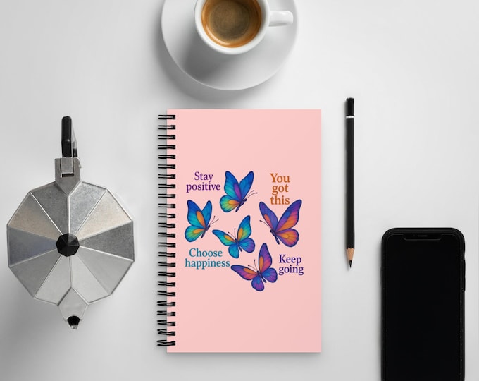 Butterfly Affirmations Spiral Notebook – Uplifting Positive Journal
