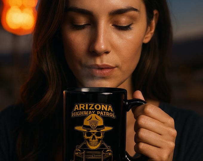 Arizona Highway Patrol Skull Coffee Mug: Trooper Gift