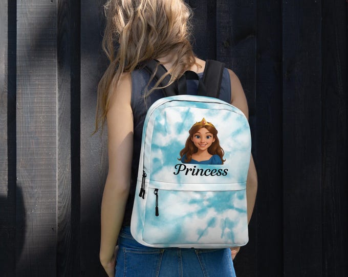 Customizable Princess Backpack for Girls – Back to School Bookbag – Personalized Name & Design – Cute School Bag with Crown Design